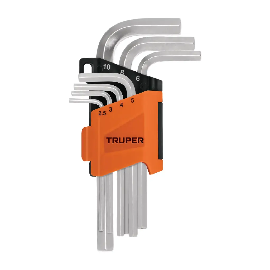JUEGOS DE LLAVE ALLEN , PUNTA HEXAGONAL , ORGANIZADOR PLASTICO ABATIBLE 1.5MM-6MM TRUPER