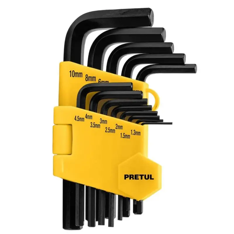 [21857] JUEGO DE LLAVES ALLEN , ORGANIZADOR PLASTICO ABATIBLE 1.3MM-10MM PRETUL