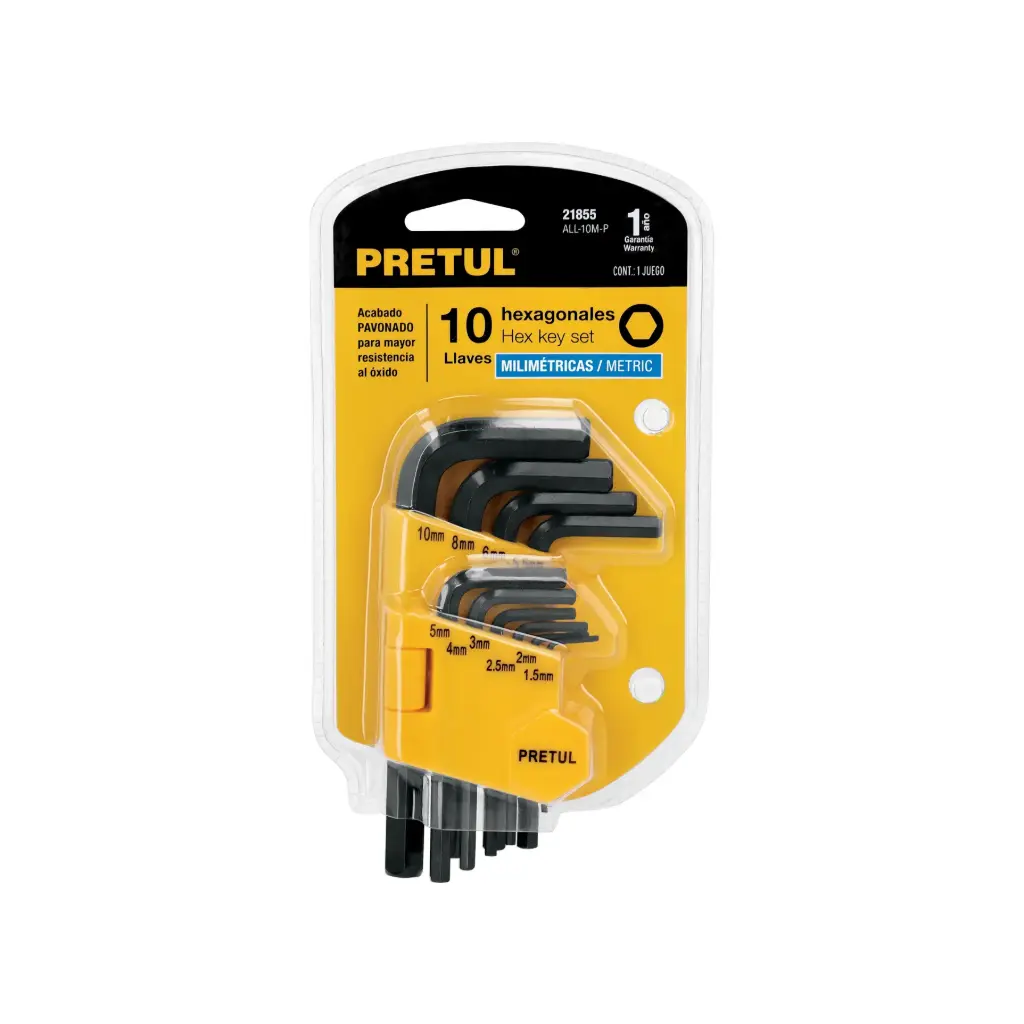 [21855] JUEGO DE LLAVES ALLEN , ORGANIZADOR PLASTICO ABATIBLE 1.5MM-10MM PRETUL