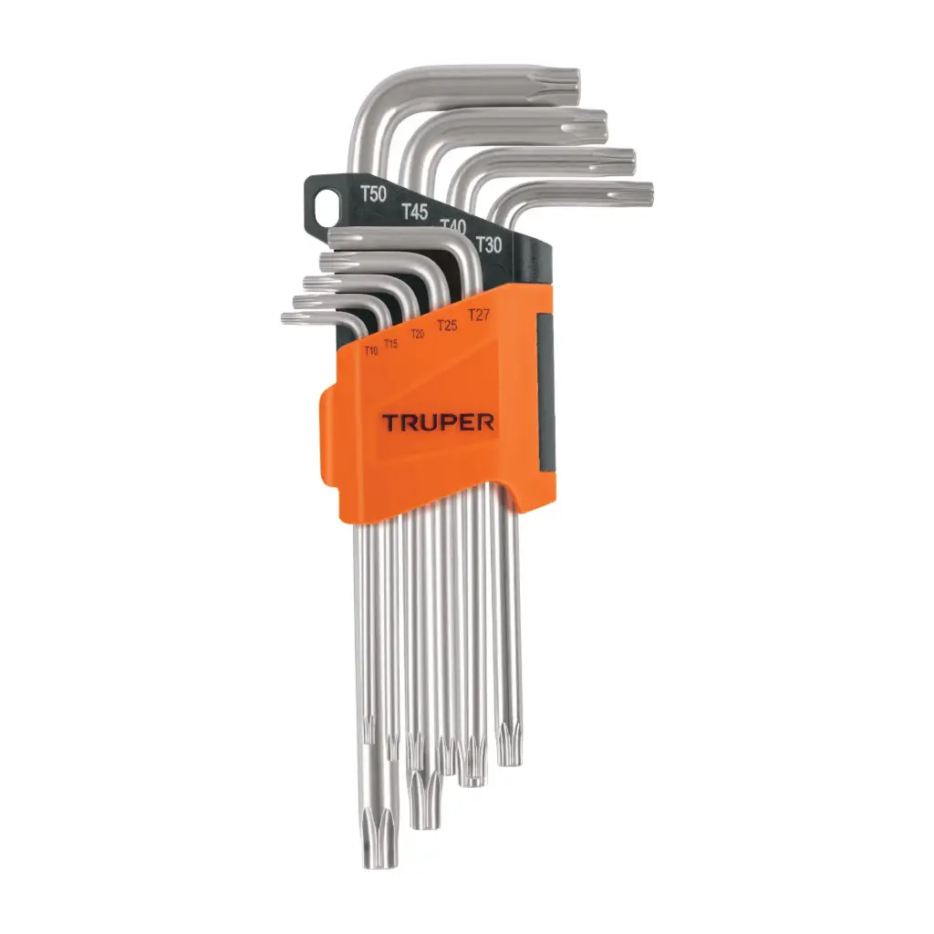 JUEGO DE LLAVE TORX LARGAS 9 LLAVES TRUPER