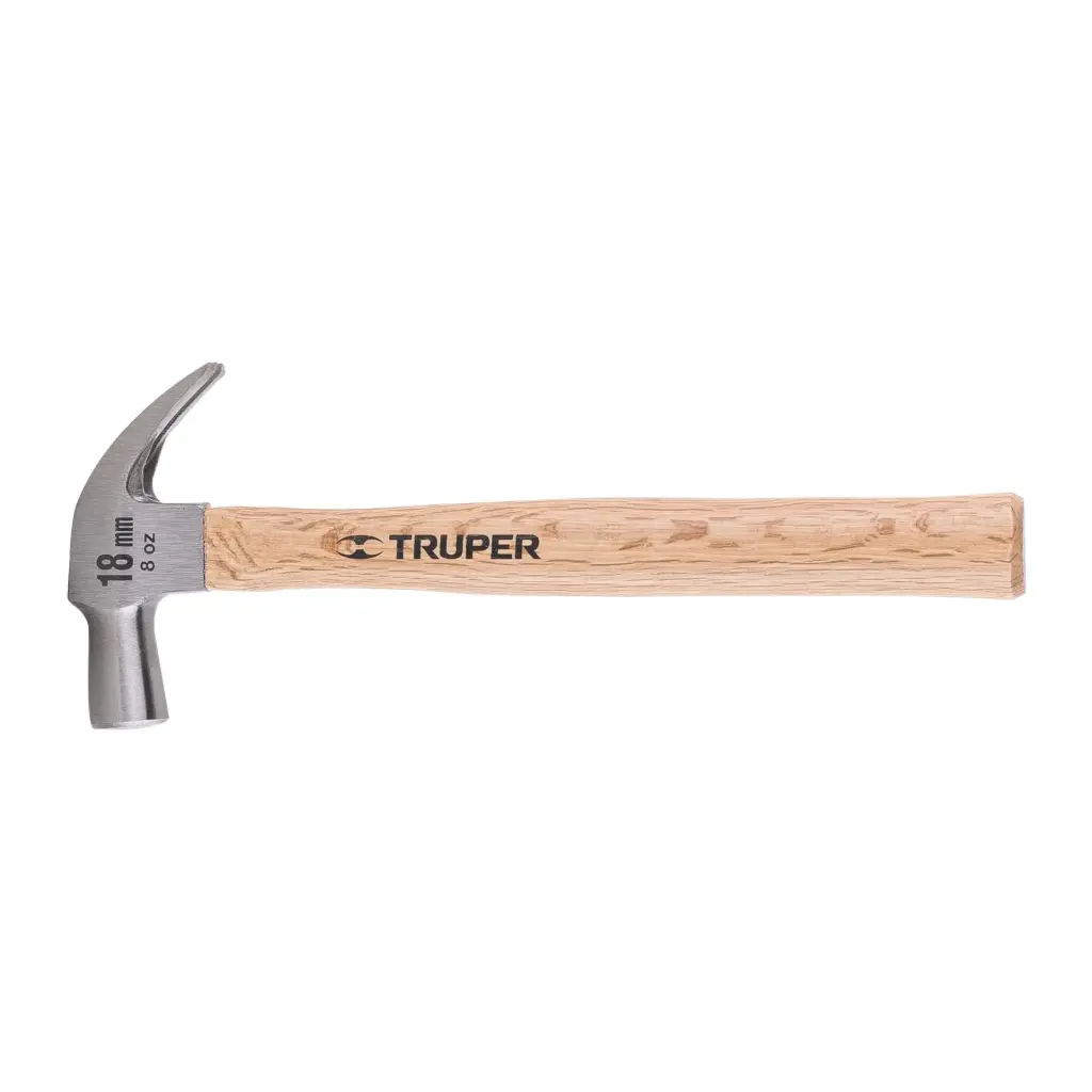 MARTILLOS PULIDOS , MANGO DE ENCINO , UÑA CURVA , CABEZA CONICA 8 OZ 11" TRUPER