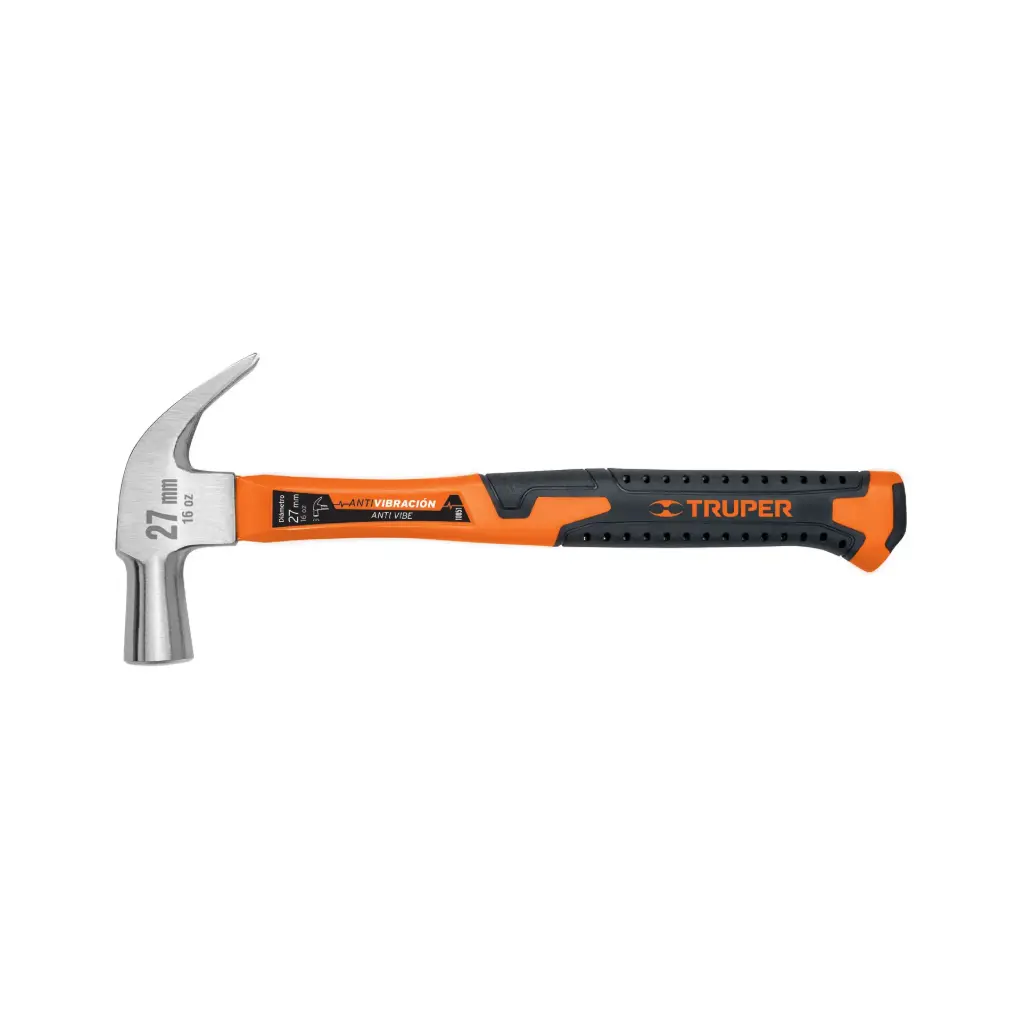 [10851] MARTILLOS PULIDOS , MANGO FIBRA DE VIDRIO ,UÑA CURVA , CABEZA CONICA 16OZ 13" TRUPER