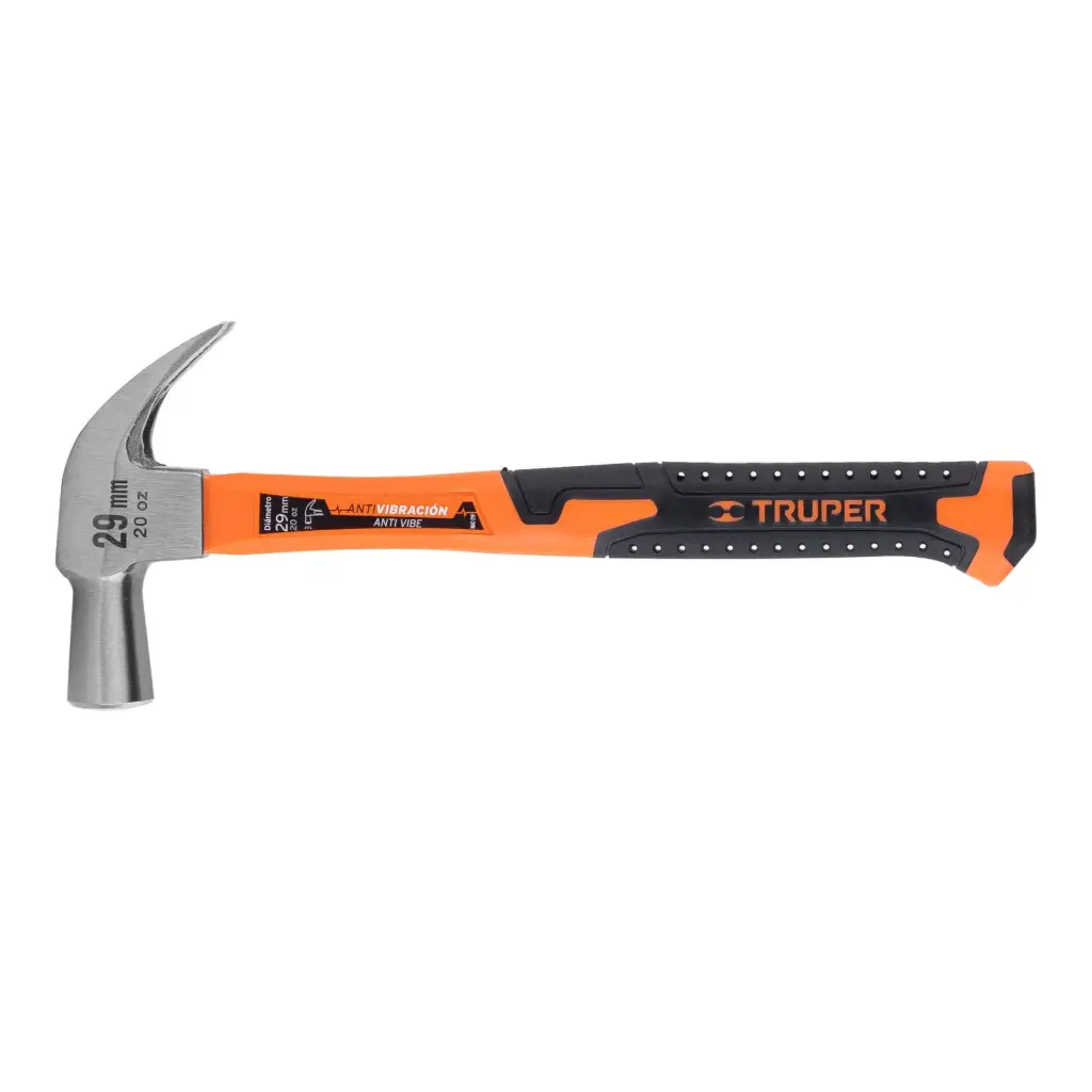 MARTILLOS PULIDOS , MANGO FIBRA DE VIDRIO ,UÑA CURVA , CABEZA CONICA 20OZ 13" TRUPER