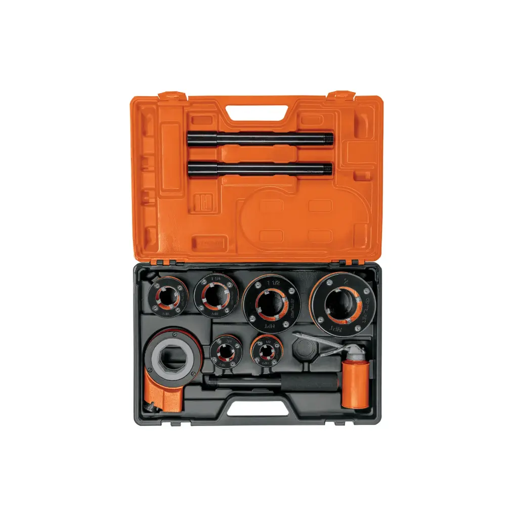 JUEGO DE TARRAJAS PARA TUBO 8 PIEZAS, SISTEMA ROSCADO REVERSIBLE, ACERO AL CROMO TA-851 TRUPER