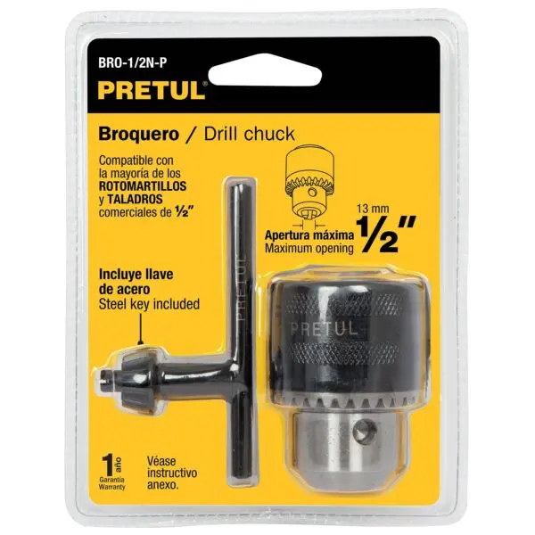 [27038] MANDRILES (CHUCKS) 1/2" CON LLAVE PRETUL
