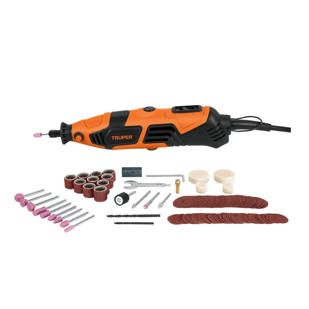 MINI RECTIFICADORA PROFESIONAL 150 W CON ACCESORIOS 97 PIEZAS TRUPER