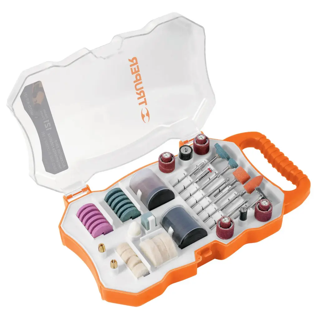 KIT DE ACCESORIOS PARA MINI RECTIFICADORA 121 PIEZAS TRUPER