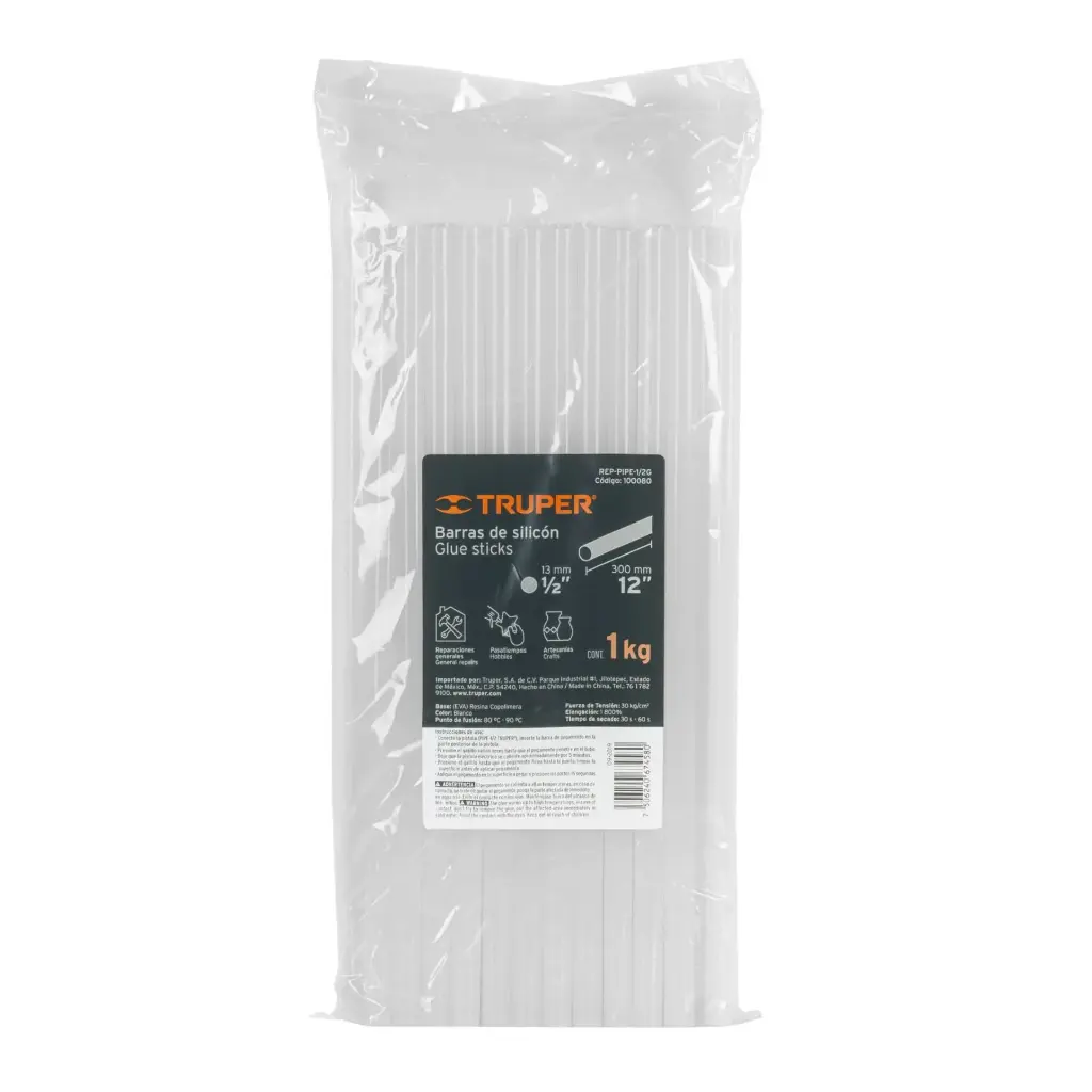 [100080] BARRAS DE SILICONA DE 1/2" 1KG TRUPER