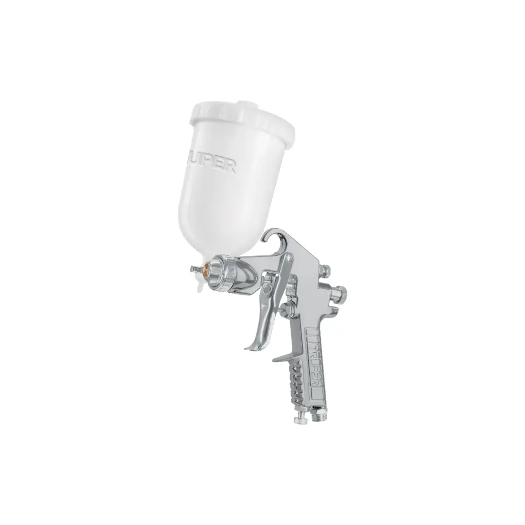 PISTOLA DE AIRE DE GRAVEDAD VASO DE PLASTICO 400ML VISCOSIDAD MEDIA TRUPER