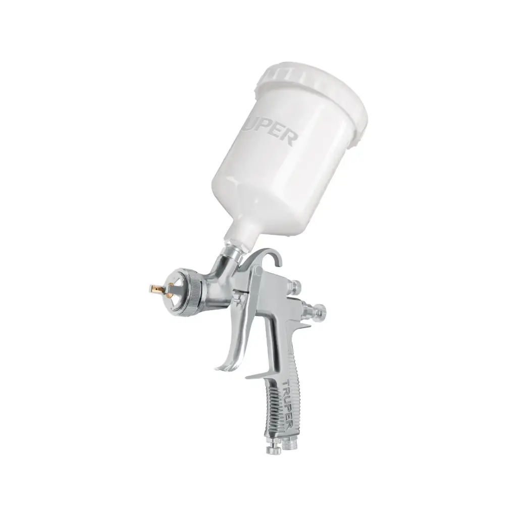 PISTOLA DE AIRE VASO PLASTICO 500ML VISCOSIDAD MEDIA TRUPER