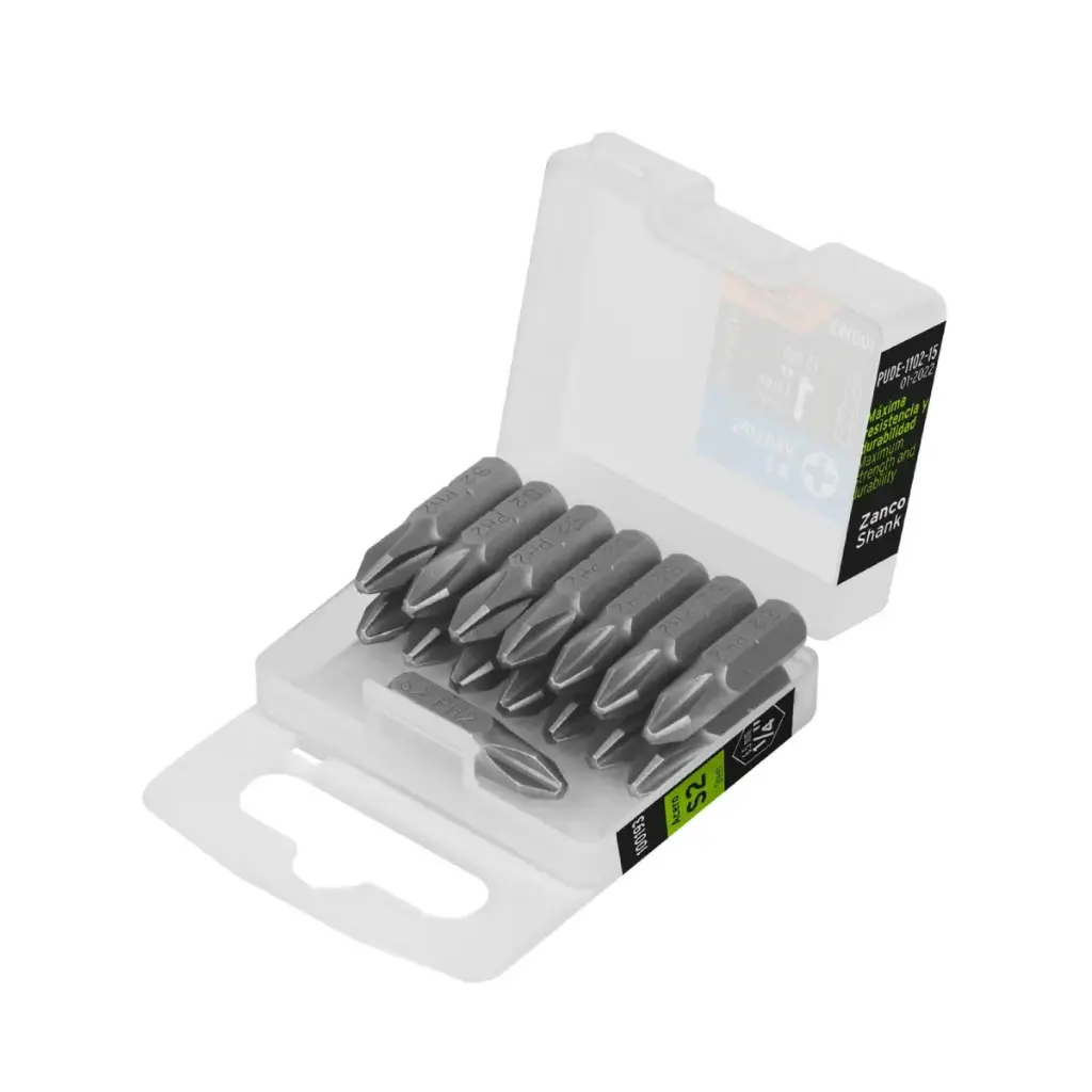 ESTUCHE CON 15 PUNTAS DE IMPACTO DE CRUZ , PH2 (IGUALES) 1" TRUPER