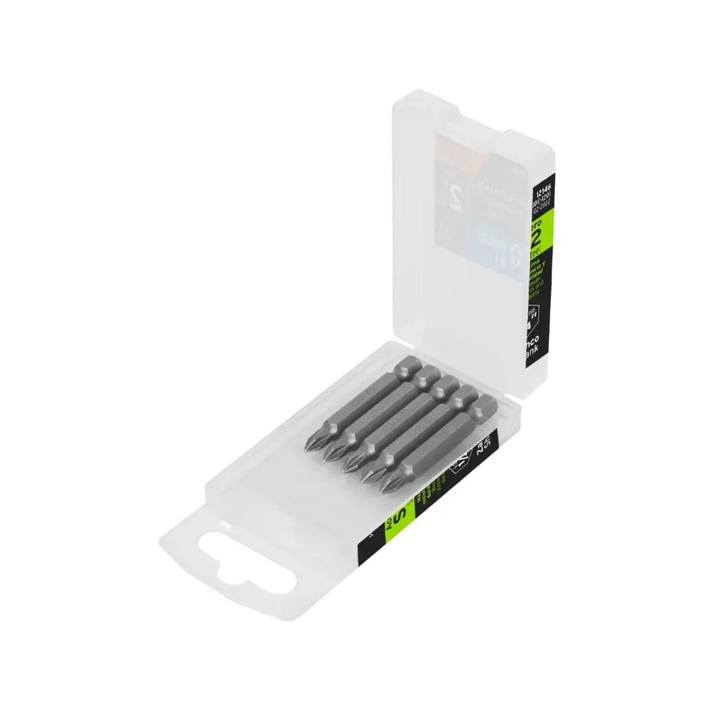 [12146] ESTUCHE CON 5 PUNTAS DE IMPACTO DE CRUZ , PH1 (IGUALES) 2" TRUPER