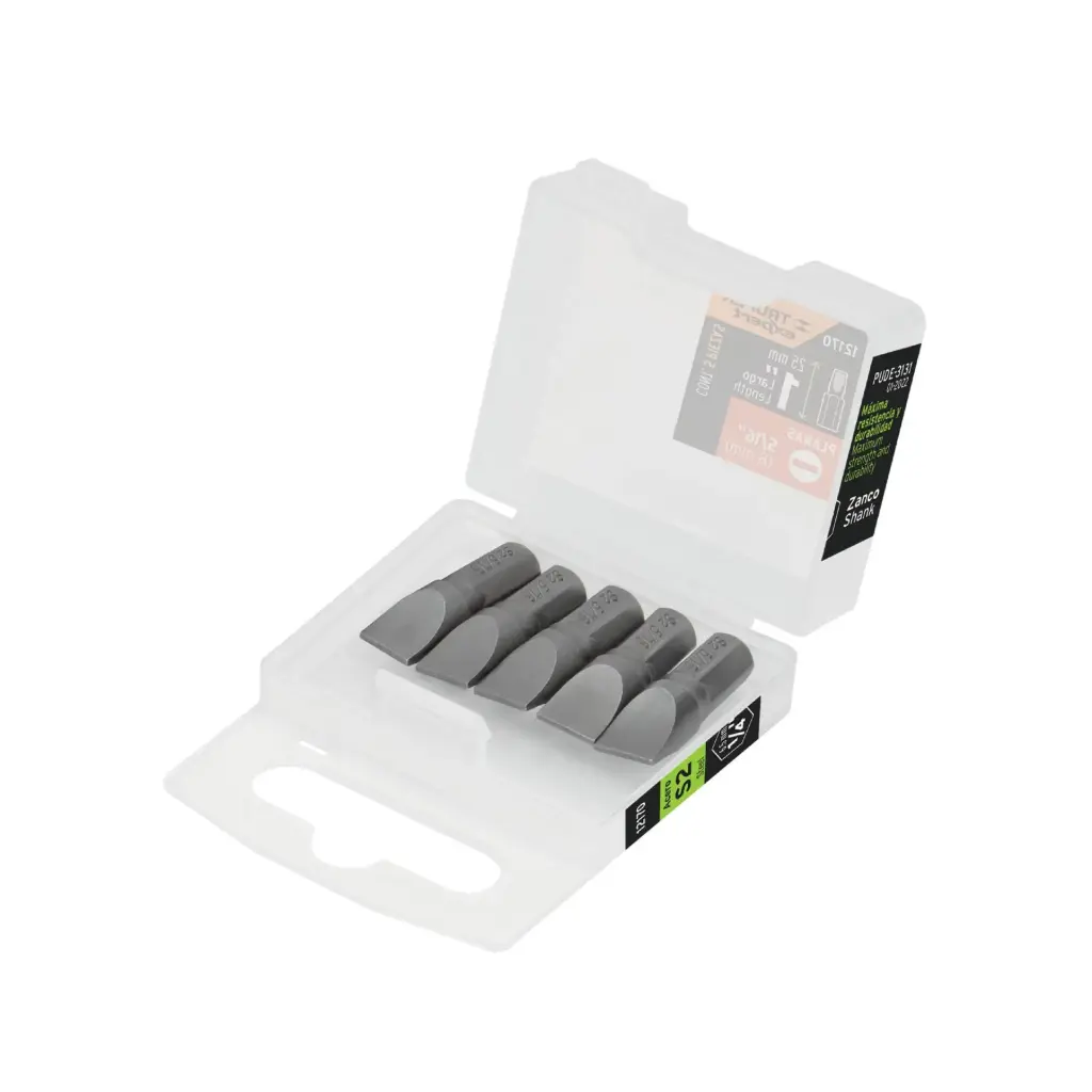 [12170] ESTUCHE CON 5 PUNTAS PLANAS 5/16" (IGUALES) 1" TRUPER