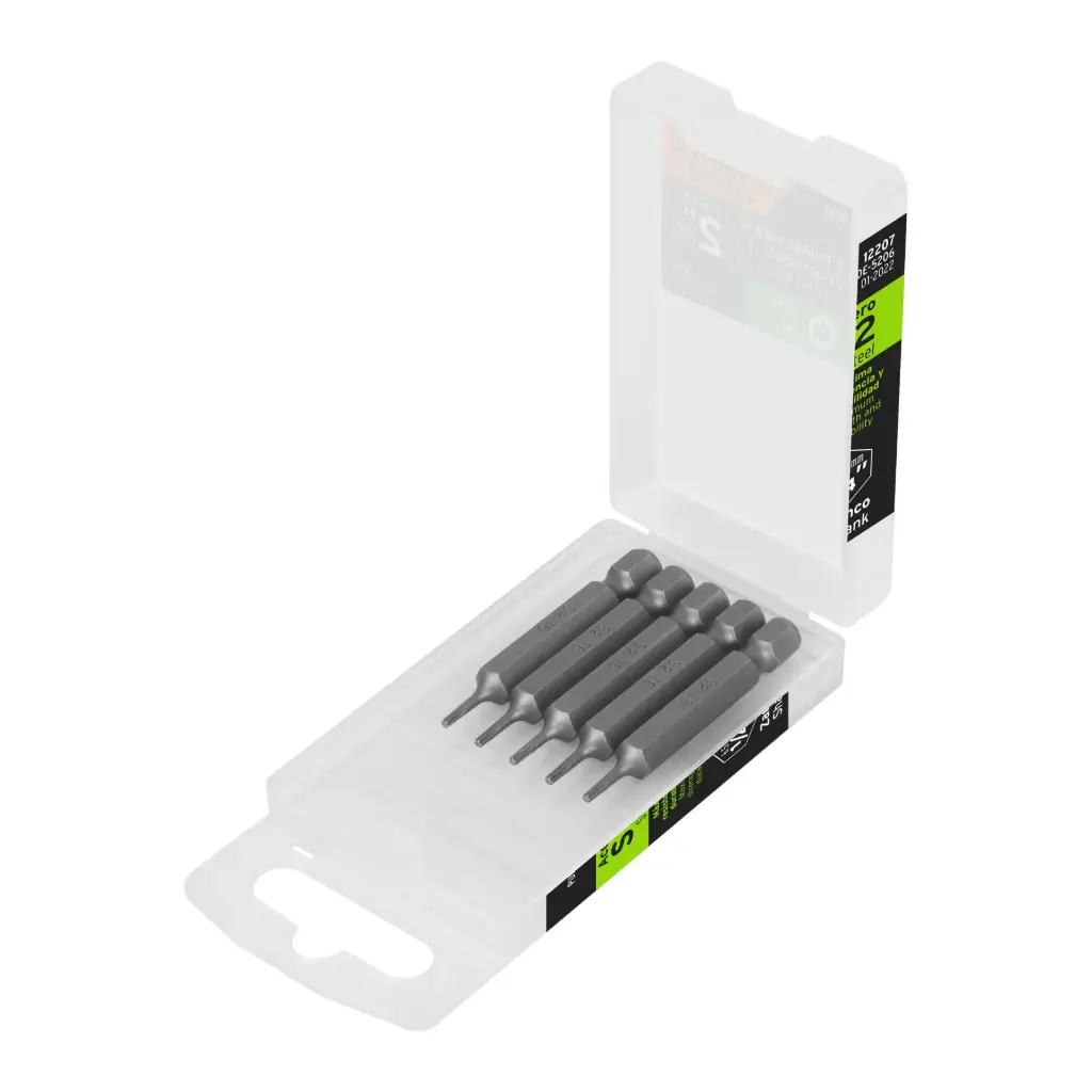[12207] ESTUCHE CON 5 PUNTAS TORX T6 (IGUALES) 2" TRUPER
