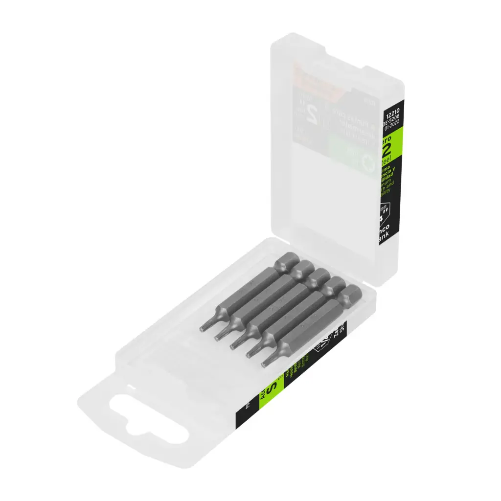 ESTUCHE CON 5 PUNTAS TORX T8 (IGUALES) 2" TRUPER
