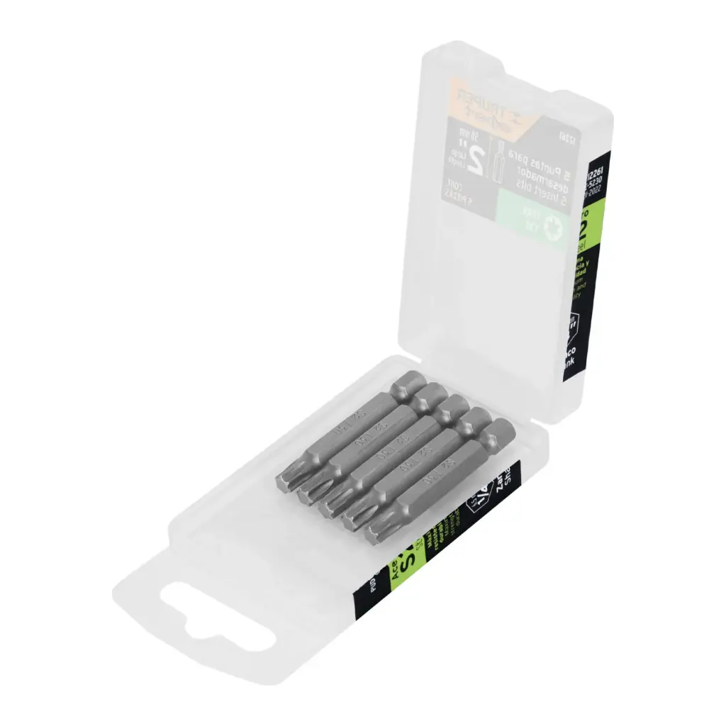 ESTUCHE CON 5 PUNTAS TORX T30 (IGUALES) 2" TRUPER