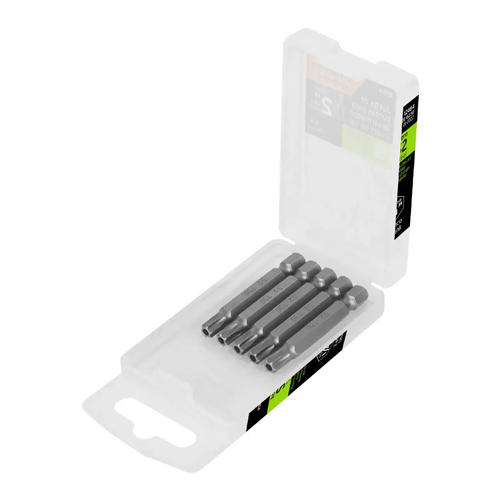 ESTUCHE CON 5 PUNTAS TORX CON SEGURO, T30 (IGUALES) 2" TRUPER