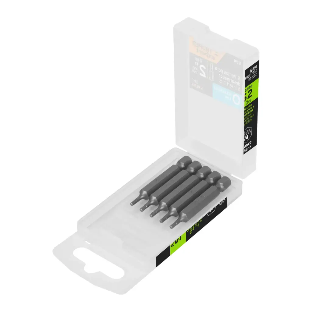 ESTUCHE CON 5 PUNTAS HEXAGONALES MILIMETRICAS 2MM (IGUALES) 2" TRUPER