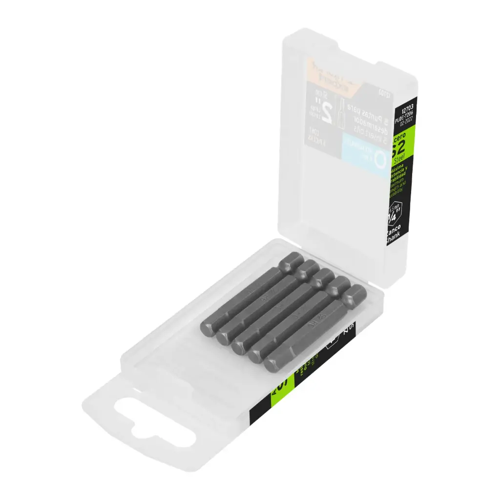 [12703] ESTUCHE CON 5 PUNTAS HEXAGONALES MILIMETRICAS 6MM (IGUALES) 2" TRUPER