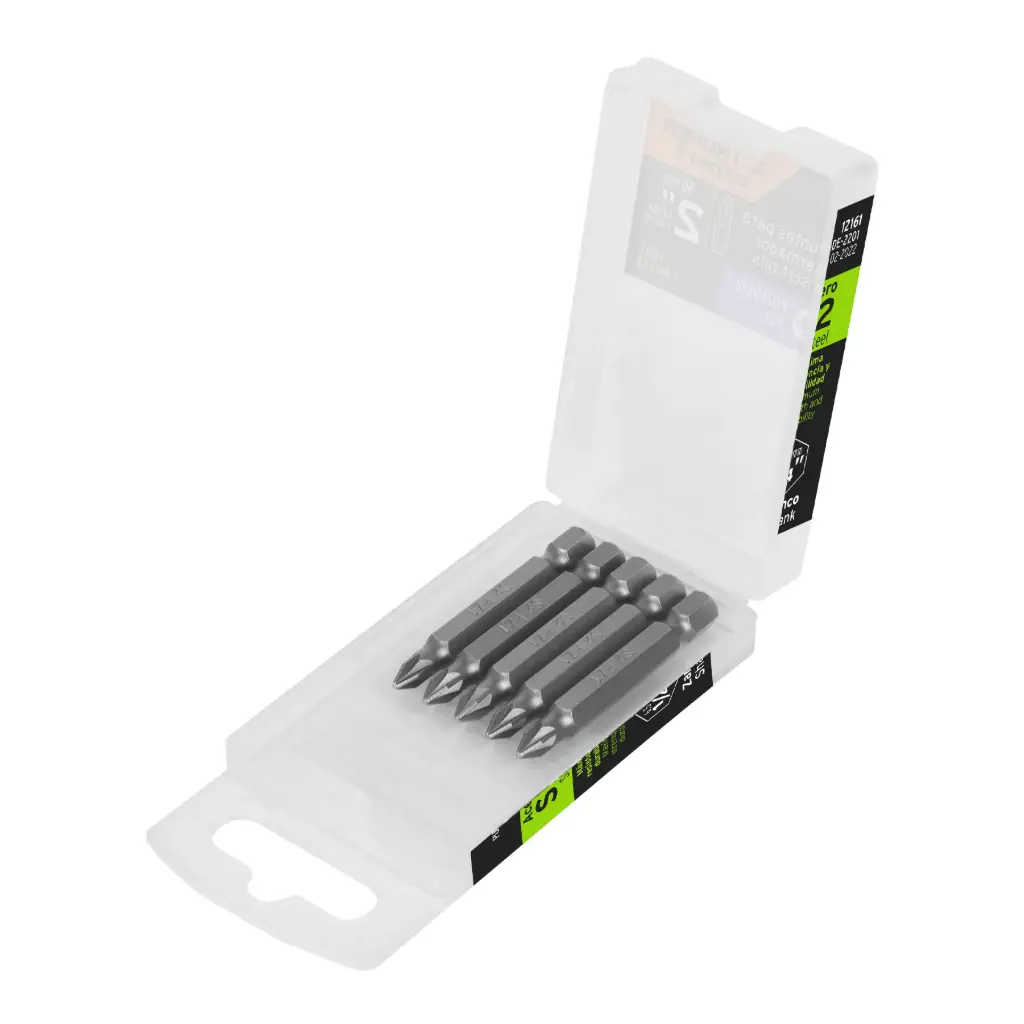 [12161] ESTUCHE CON 5 PUNTAS POZIDRIV PZ1 (IGUALES) 2" TRUPER