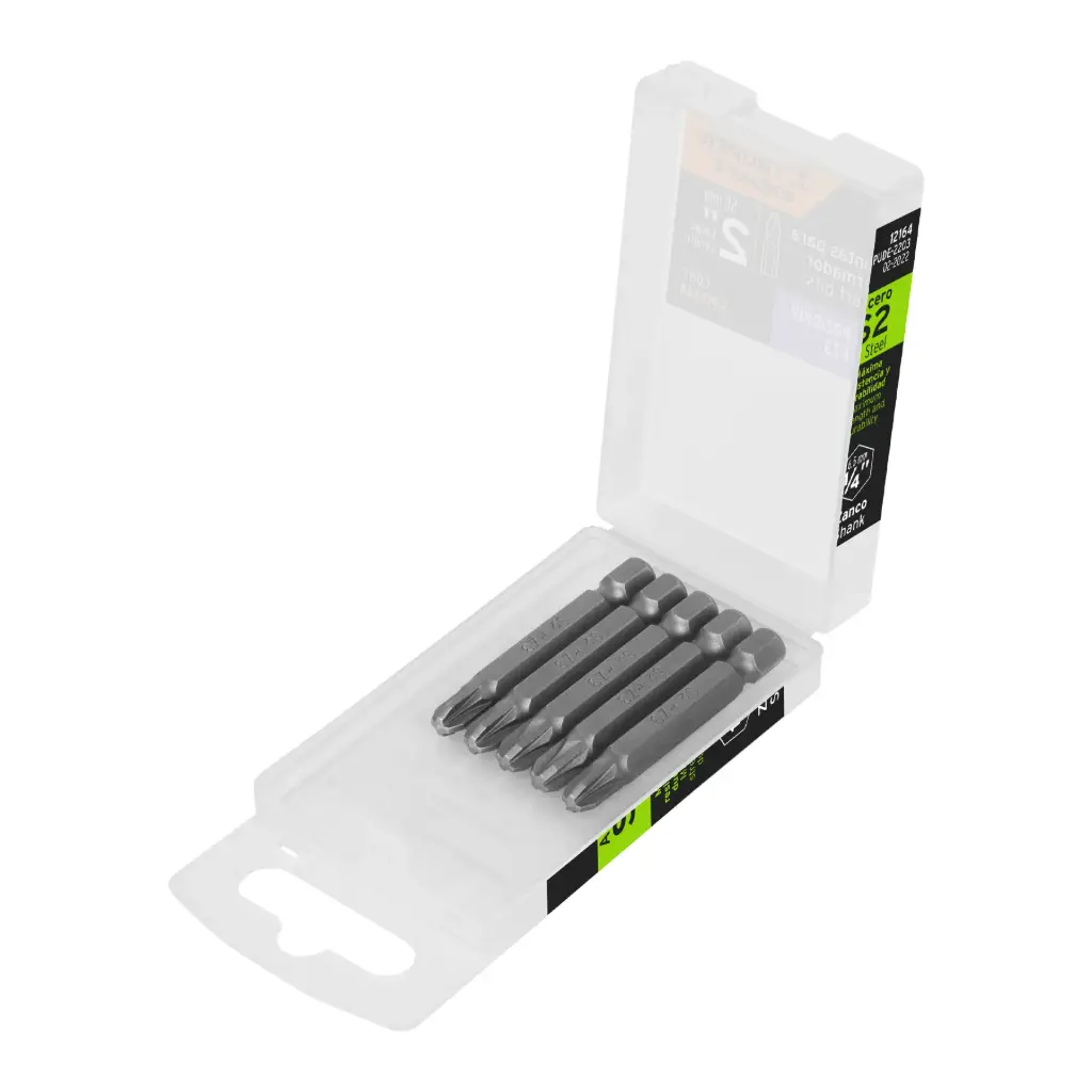 ESTUCHE CON 5 PUNTAS POZIDRIV PZ3 (IGUALES) 2" TRUPER