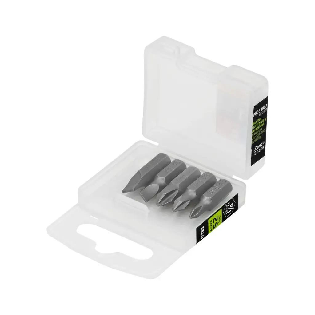 [17780] JUEGO DE 5 PUNTAS PH0- PH2 Y 3/16"-1/4" (COMBINADAS) 1" TRUPER