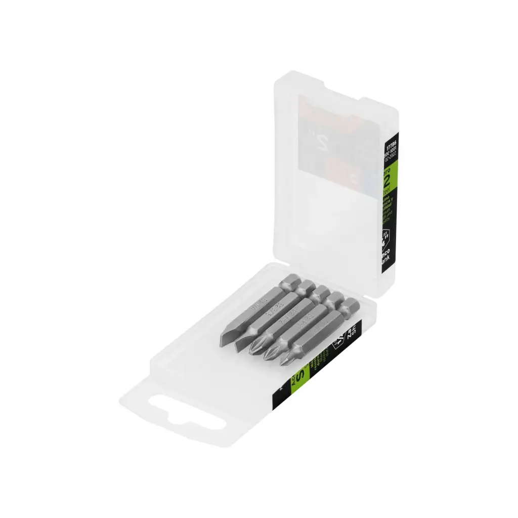 [17786] JUEGO DE 5 PUNTAS PH0- PH2 Y 3/16"-1/4" (COMBINADAS) 2" TRUPER