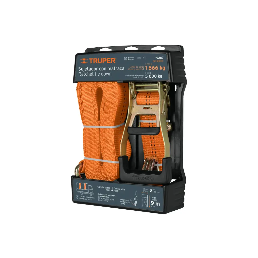 [19287] SUJETADORES CON RATCHET , CARGA PESADA 5000 KG TRUPER