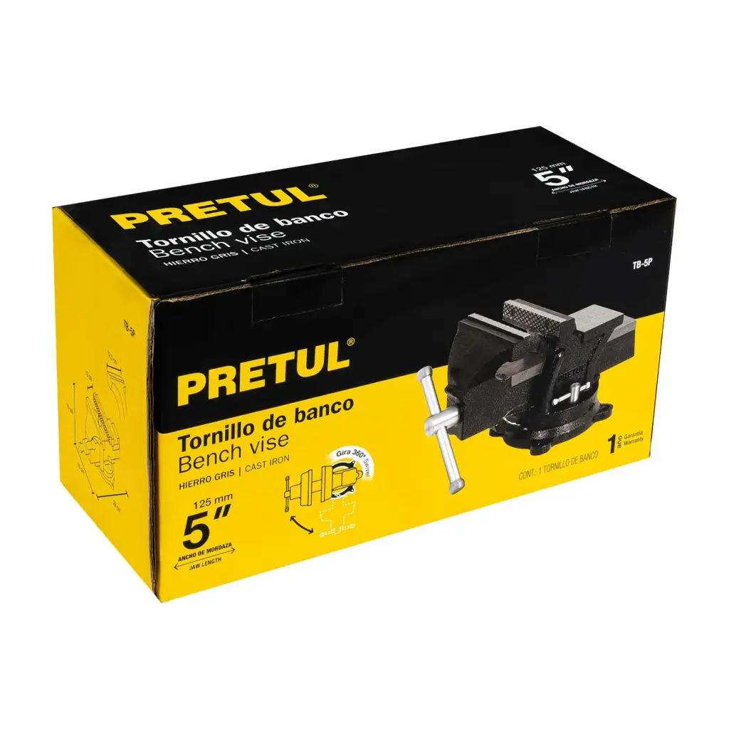 [26042] TORNILLOS DE BANCO , HIERRO GRIS, 5" PRETUL