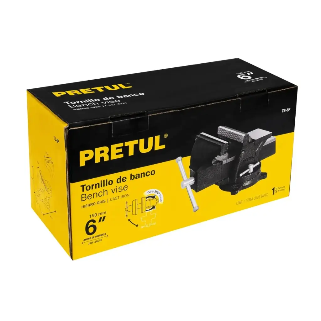 [26044] TORNILLOS DE BANCO , HIERRO GRIS, 6" PRETUL