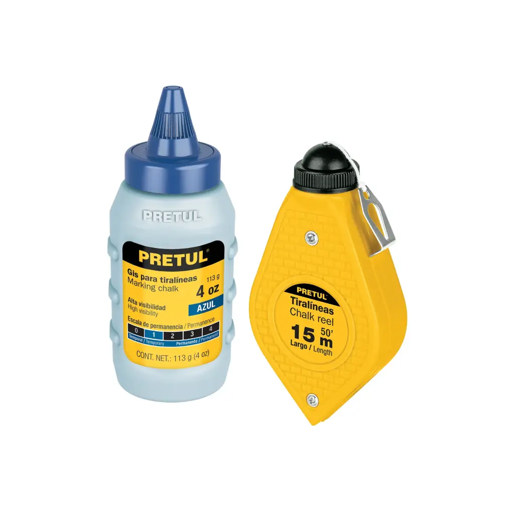 [28574] TIRALINEAS PLASTICOS CON TIZA 15M PRETUL