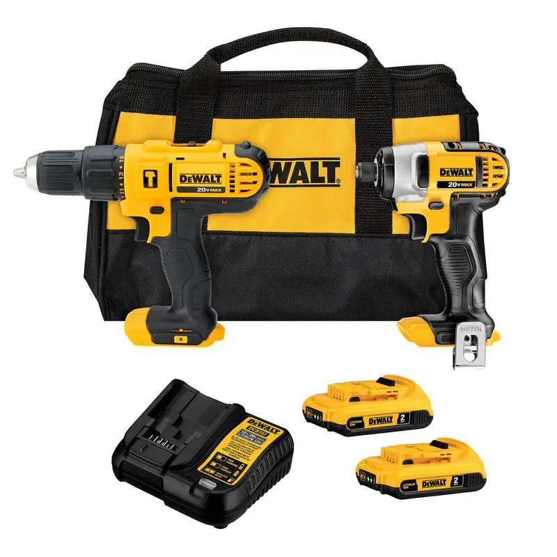 [DCK222D2-K1] COMBO TALADRO PERCUTOR/ATORNILLADOR DE 1/2" (13MM) DCD776 + ATORNILLADOR DE IMPACTO DE 1/4" (6.35MM) DCF885 + 2 BATERÍAS
 DE 2.0AH DE 20V MAX* + CARGADOR