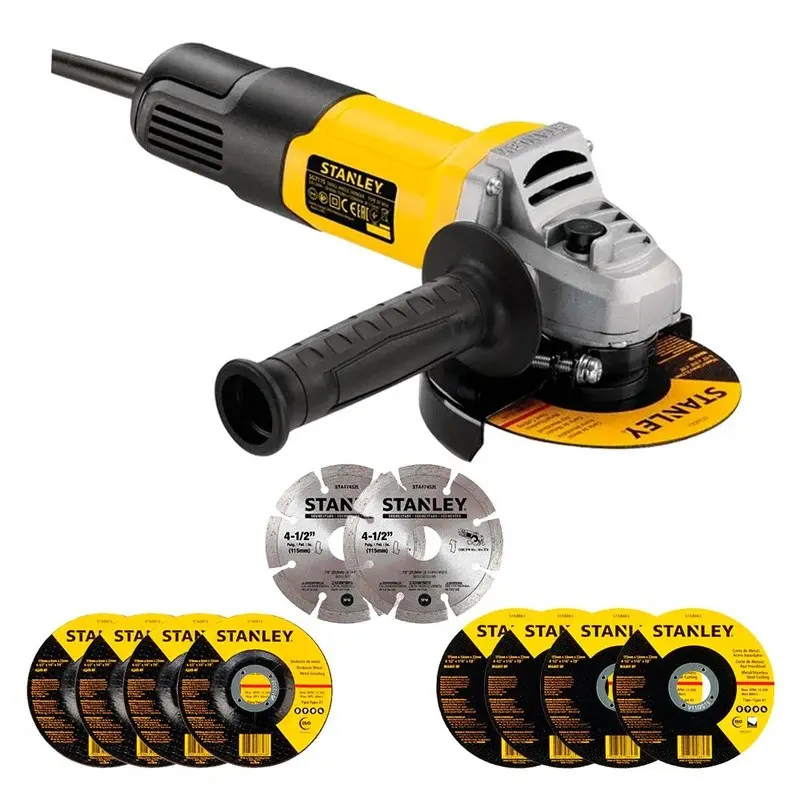 ESMERIL ANGULAR ELECTRICA 4-1/2" + 10 DISCOS 4 1/2"X1/25"X7/8"