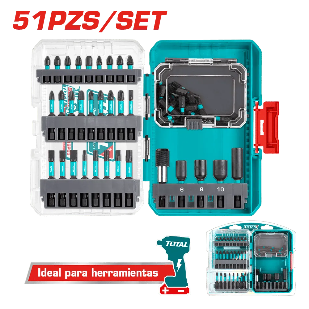 JUEGO DE PUNTERAS DE IMPACTO 51 PCS-TACSDL25106-TOTAL