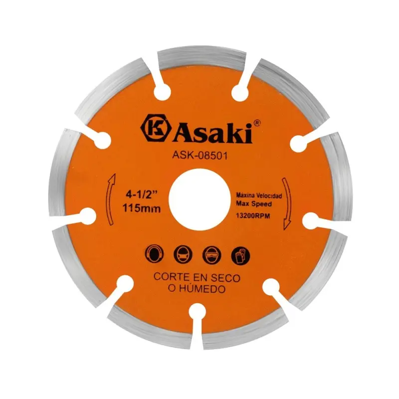 DISCO DIAMANTADO SEGMENTADO 4 1/2" ASAKI
