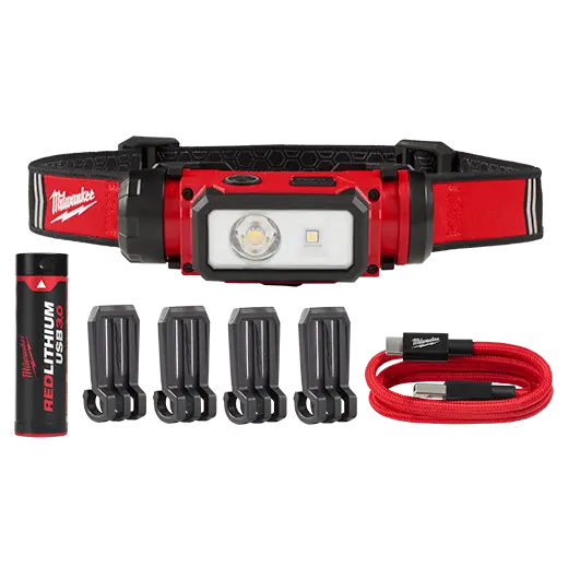 LINTERNA PARA CASCO RECARGABLE MEDIANTE USB REDLITHIUM™ 600 LUM MILWAUKEE