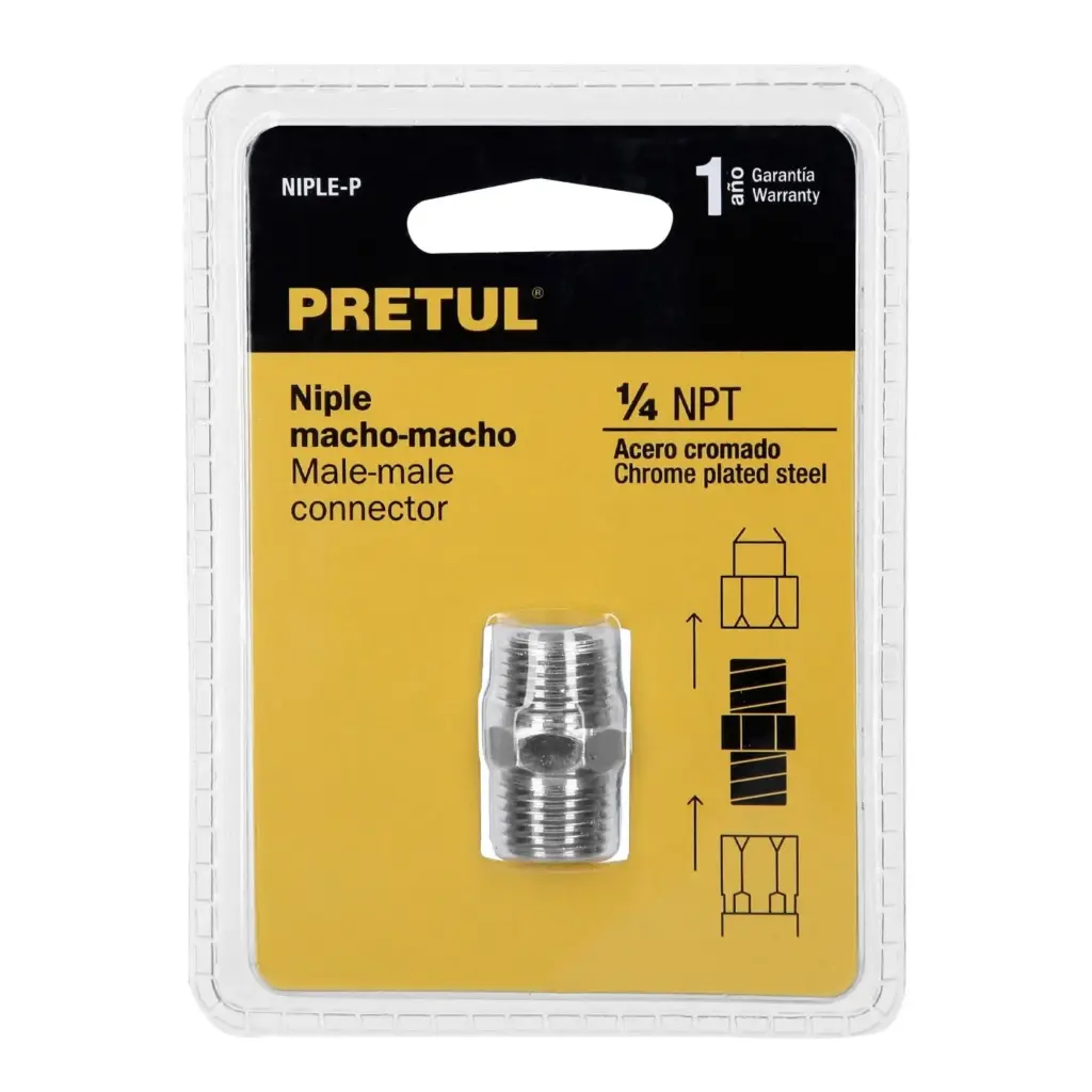 NIPLE MACHO 1/4 CONECTOR PRETUL