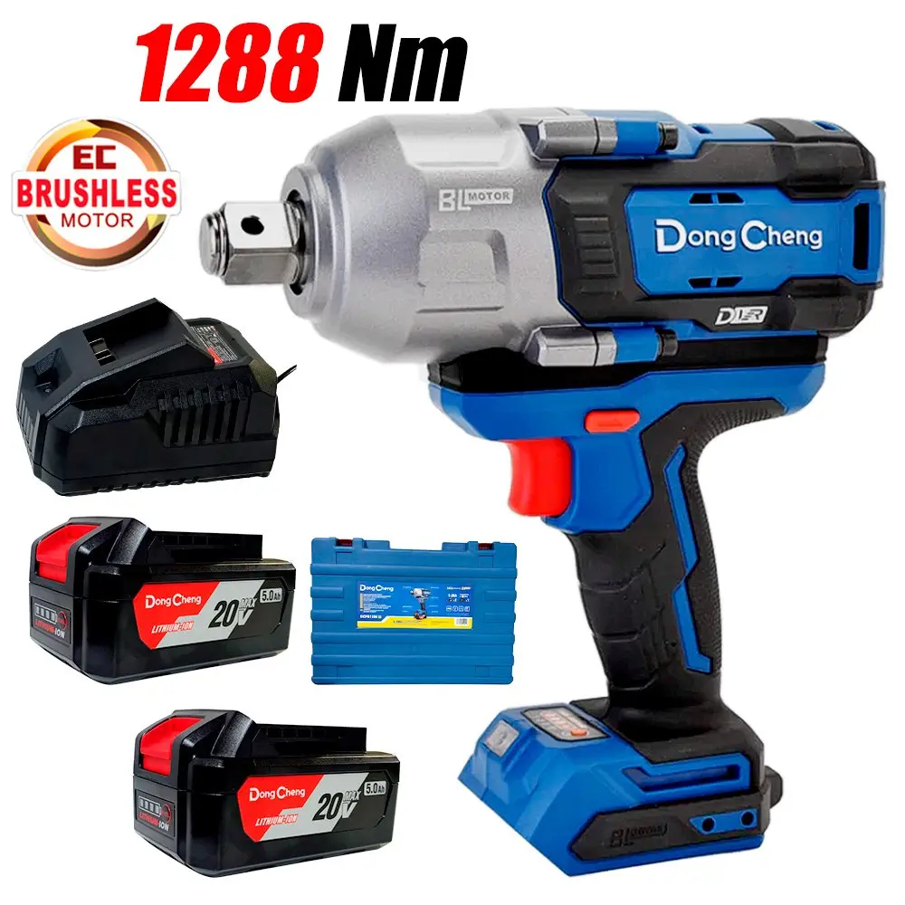 [DCPB1288FK] LLAVE DE IMPACTO 3/4 20V 1288NM DONGCHENG + 2 BATERIAS 5AH + CARGADOR EN MALETA DONGCHENG