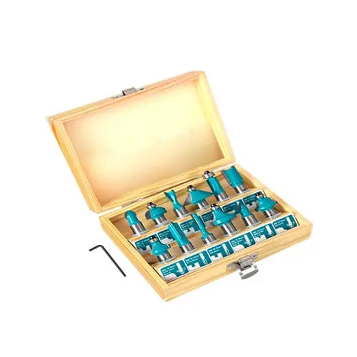 [TACSR2121] SET DE PUNTAS PARA RUTEADORA 12MM 12PZS/SET CAJA MADERA