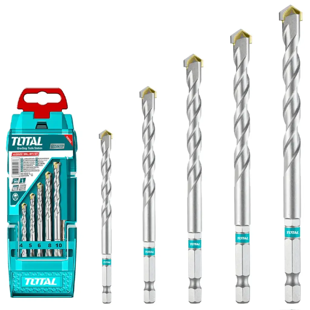 SET DE BROCAS ALBAÑILERIA 5PCS 4-10MM ESTUCHE HEX