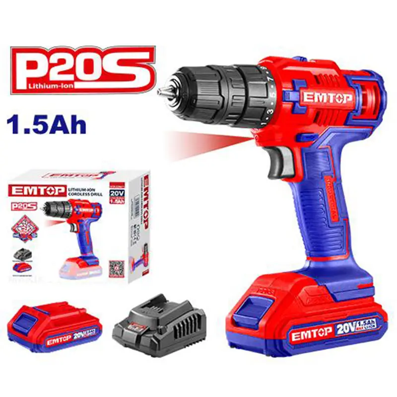 TALADRO 1/2" BRUSHLESS 66N M INALAM 20V NO INCLUYE BATERIA NI CARGADOR EMTOP ECDL206681