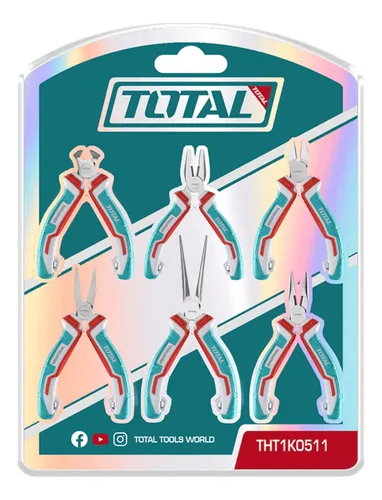 [THT1K0511] SET DE ALICATES MINI 6PCS MANGO BICOLOR BLISTER