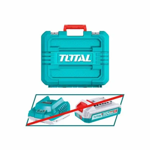 CLAVADORA DE CONCRETO 20V CALIBRE 18MM + 2 BATERIAS DE 2AH + CARGADOR EN MALETA TOTAL