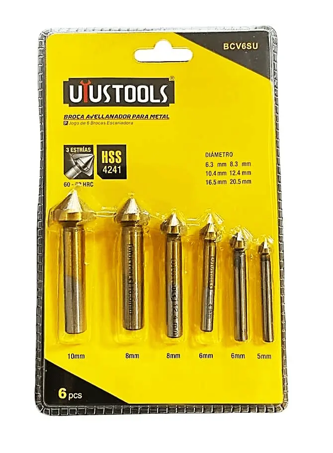 SET BROCAS AVELLANADORAS PARA METAL 6 PCS UYUSTOOLS / BCV6SU