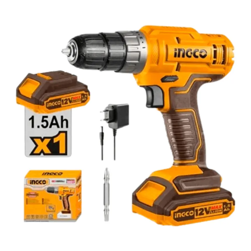 [CDLI1218] TALADRO ATORNILLADOR INALÁMBRICO INGCO 12V 1.5AH + BATERÍA + CARGADOR CDLI1218