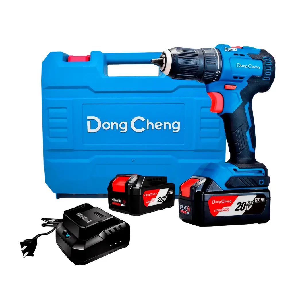 TALADRO PERCUTOR 1/2 20V 120NM BRUSHLESS + 2 BATERIAS DE 4AH + CARGADOR EN MALETA DONGCHENG