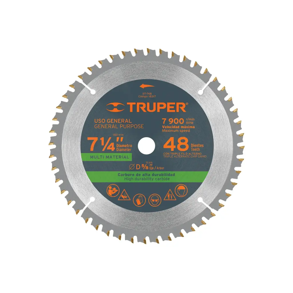 [18317] DISCO SIERRA 7-1/4" MULTIMATERIAL, 48 DIENTES CENTRO 5/8"