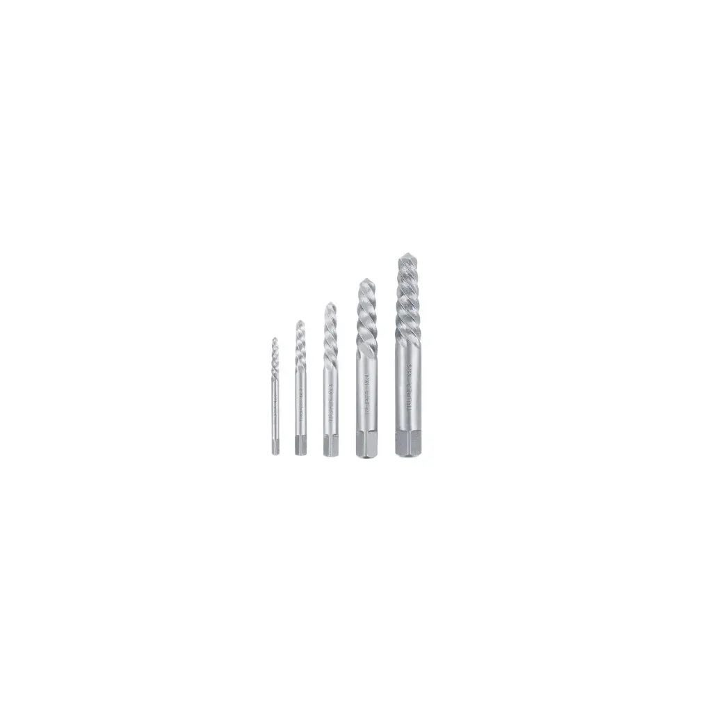 EXTRACTOR DE PERNOS ROTOS, JUEGO DE 5 PIEZAS, MEDIDAS 1/8 AL 7/16, ACERO AL CROMO, EXT-5 14512 TRUPER