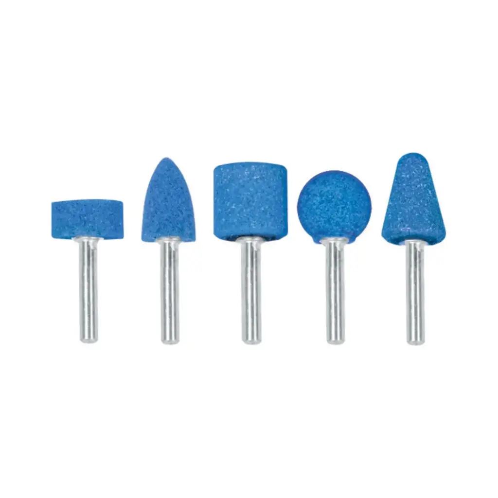 [12444] JUEGO DE PIEDRAS 5 PUNTAS MONTADAS ALTO RENDIMIENTO, ZANCO 1/4" GRANO 60, OXIDO DE ALUMINIO, JPM-5X 12444 TRUPER