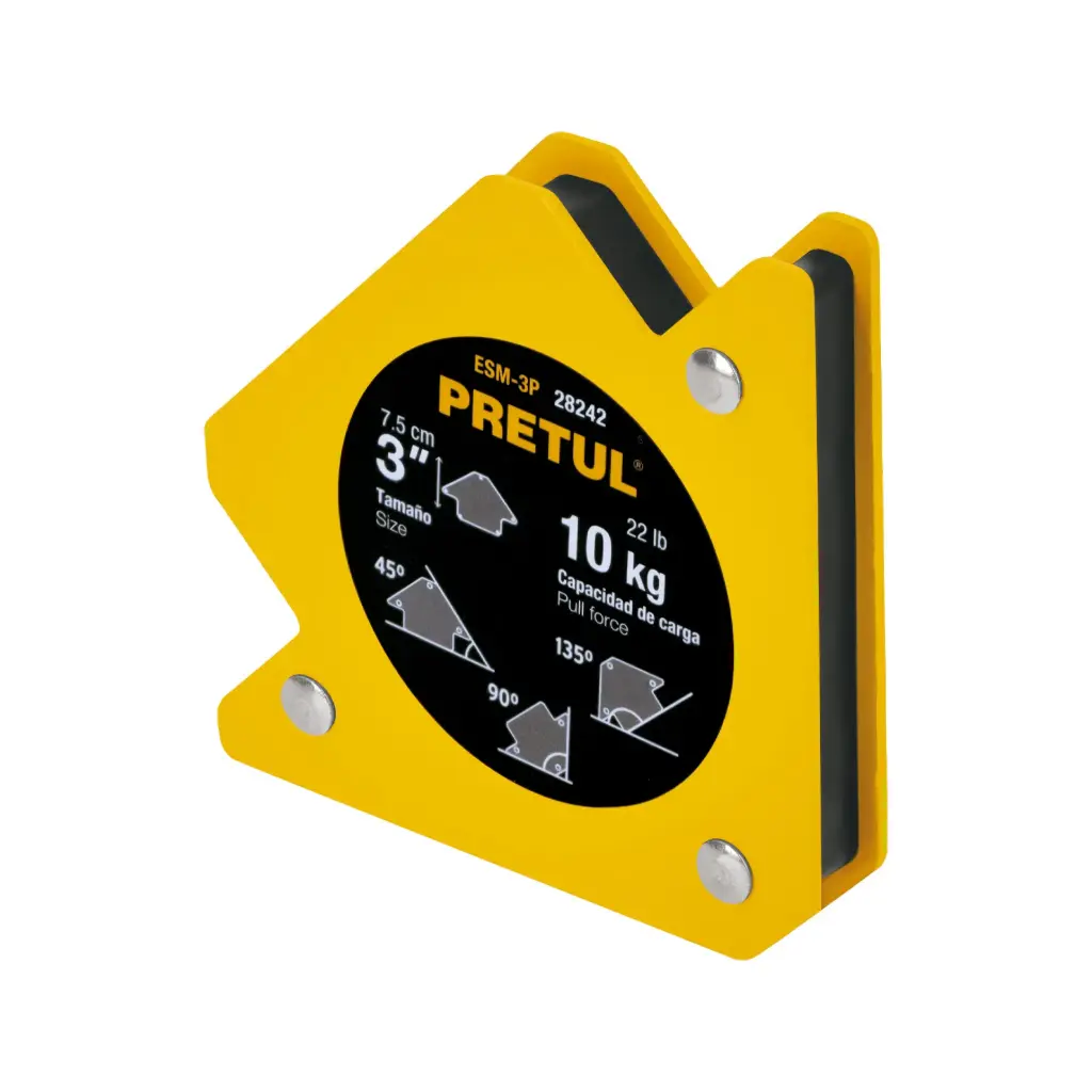[28242] ESCUADRA MAGNÉTICA P/SOLDAR, 3", CAPACIDAD 10 KG, PRETUL